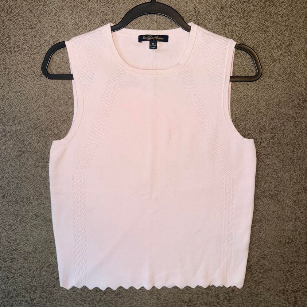 Brooks Brothers pink cotton vest/tank top with scalloped hem
